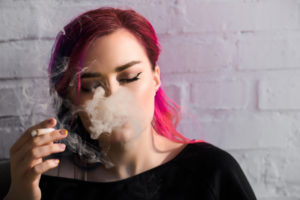 Girl Smoking Kratom