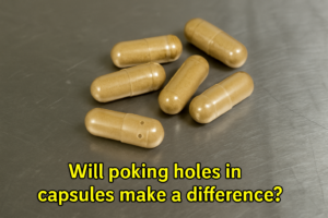 Poking holes in capsules